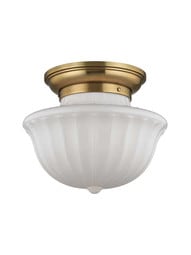 Dutchess 2-Light Large Flush Mount in Aged Brass.